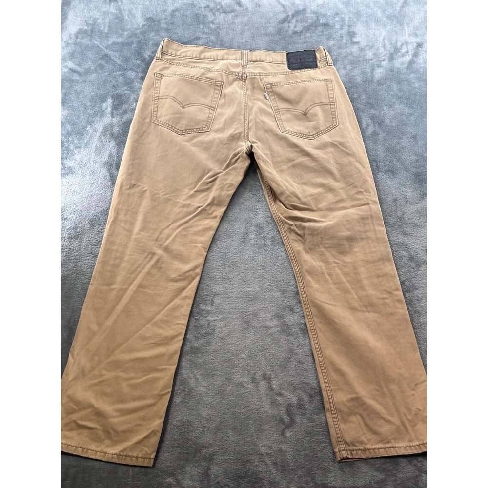 Levis 514 Straight Fit Pants Mens 37x30 Tan Khaki Cotton Twill Trousers Classic